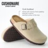 CUSHIONAIRE Hana Slip-On Buckle Clog with Cork Footbed +Memory Foam, Wide Widths Available