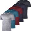 Real Essentials 5 Pack: Men’s Short Sleeve Dry Fit Active Crew Neck T Shirt - Athletic Running Gym Workout Tee Tops