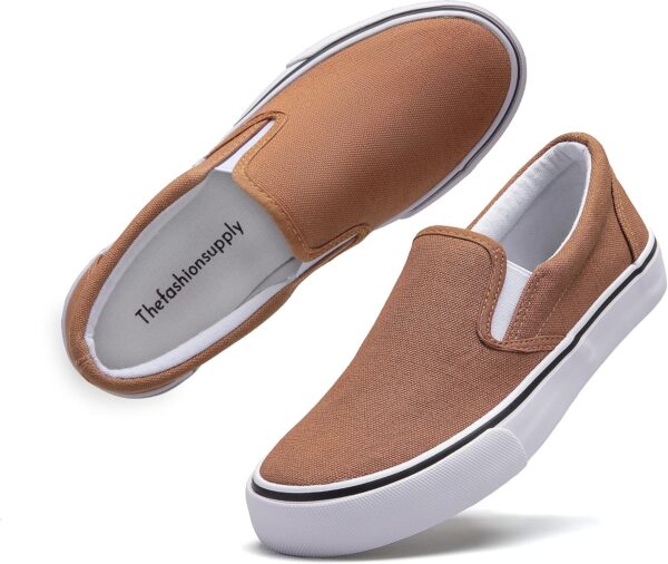 Low-Top Slip Ons Women's Fashion Sneakers Casual Canvas Sneakers for Women Comfortable Flats Breathable Padded Insole Slip on Sneakers Women Low Slip on Shoes