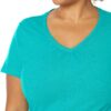 Hanes Slub Jersey Shirred V-Neck