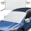 AstroAI Windshield Snow Cover, Windshield Cover for Ice and Snow 4-Layer Protection for Snow, Ice, UV, Frost Wiper & Mirror Covers, Windproof Sunshade Cover for Cars, Sedans, and Compact SUVs (Middle)