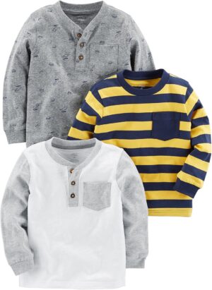 Simple Joys by Carter's Boys' 3-Pack Long Sleeve Shirts