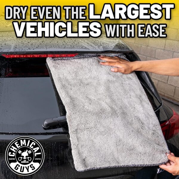 Chemical Guys Woolly Mammoth Large, Super Absorbent and Soft Microfiber Towels for Cars, Gray (35 x 25 inches)