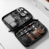 BAGSMART Electronics Organizer Travel Case, Small Travel Cable Organizer Bag for Travel Essentials, Travel Tech Organizer as Travel Accessories, Cord Organizer for Phone, Power Bank, SD Card, Grey