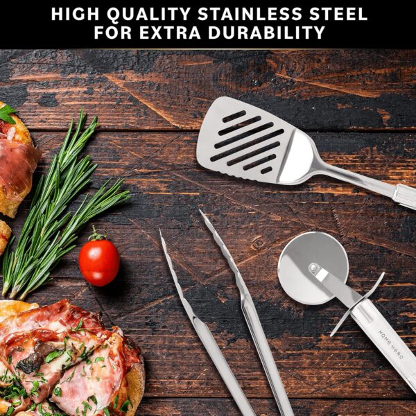 Home Hero 54 Pcs Stainless Steel Kitchen Utensils Set - Nonstick Stainless Steel Cooking Utensils Set - Heat Resistant Kitchen Essentials & Metal Kitchen Gadgets (54 Pcs)